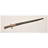 Image 1 : 18AR-8 SHARPS BAYONETSharps bayonet with brass mounted leather  scabbard; approximately 26.5” overal