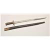 Image 4 : 18AR-8 SHARPS BAYONETSharps bayonet with brass mounted leather  scabbard; approximately 26.5” overal