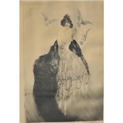 EVE-26 HAND SIGNED ARTWORKHand signed original Louis Icart #22 at left.  Image measures 17” x 11 ¼” 