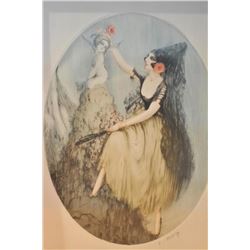 EVE-21 SIGNED PRINTS. Fouseca signed print of lady and cherub.  Printer marked “L. Estampe Modern”. 