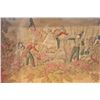 Image 1 : EVE-40 FRAMED PAINTINGFramed painting and print on fabric entitled  “Battle of Buena Vista, 1847”. M