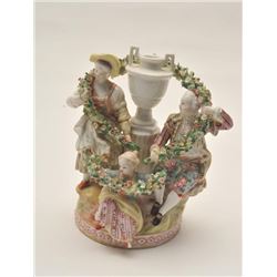 EVE-37 CROSSED SWORDSCrossed swords marked porcelain of 3 figures  and urn. Not quite perfect. Minim