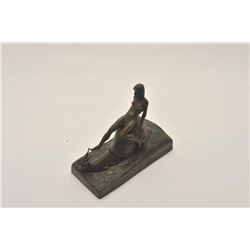 EVE-52 BRONZEEarly 20th century bronze of nude on snail  with devils head. Suggestive and unsigned. 