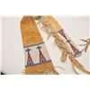 Image 5 : 11AP-94 BEADED RIFLE CASEBeaded Indian tanned buckskin rifle case with  fringe and dangles; approxim