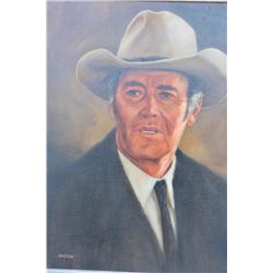 18AP-78 OIL SIGNED OF HENRY FONDAFinely accomplished framed original oil on  canvas painting of Henr