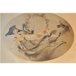 EVE-24 HAND SIGNED PRINTHand signed print by M. Deminny. Pre-war  similar to Icart. No printer’s inf