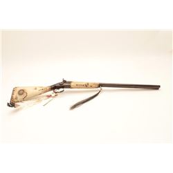 18AP-28 INDIAN STYLE SHOTGUNIndian-style decorated old exposed hammers  SxS shotgun, 27” damascus ba