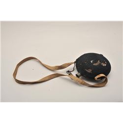 18AL-18 U.S. MDL 58 CANTEENU.S. Model 1858 tin canteen with blue fabric  cover and strap, Te cover s