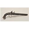Image 4 : 18AR-34 MID EASTERN FLINTLOCKMid-Eastern flintlock pistol, engraved with  fancy silver treatment to 