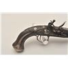 Image 5 : 18AR-34 MID EASTERN FLINTLOCKMid-Eastern flintlock pistol, engraved with  fancy silver treatment to 