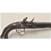 Image 6 : 18AR-34 MID EASTERN FLINTLOCKMid-Eastern flintlock pistol, engraved with  fancy silver treatment to 