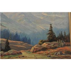 18AK-1 ORIGINAL OIL BY L.R. NEVADA WILSONOriginal oil on canvas of High Sierras signed  lower right 