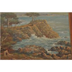 18AK-2 ORIGINAL OIL L.L. ANDREAS ROTHOriginal oil on canvas identified as Carmel,  Midway Point sign