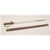 Image 7 : 18AR-14 HUNTING SWORDHunting sword with brass mounts, stag grip  and brass mounted leather scabbard;