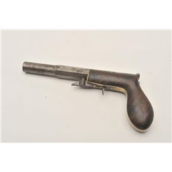 18ASS-4 UNDERHAMMERUnderhammer percussion pistol, un-marked  maker, brass grip strap, wood grip, no 