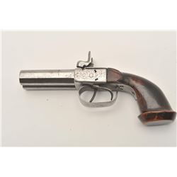 18ASS-3 DOUBLE PERCUSSIONDouble SxS percussion pistol, engraved, wood  grip, in overall fair to good