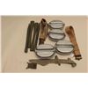 Image 2 : 17JL-22 MILITARY GEARMisc. military gear lot including mess kits,  tent stakes, entrenching tool, we