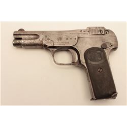 18AL-51 BROWNING 1902FN Browning semi-automatic pistol, .32  caliber, checkered hard rubber grips, S