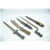 Image 1 : 17JR-220 KNIFE LOTLot of 5 knives and bayonet. Chinese knife  with flared blade. Another crude Asian
