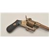 Image 6 : 18AR-65 PINFIREBrass pinfire folding trigger revolver, .28  caliber, checkered wood grips, S/N3482, 