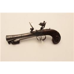 18AR-48 BLUNDERBUSSFrench flintlock blunderbuss pistol with  spring bayonet. Measures 10” overall wi