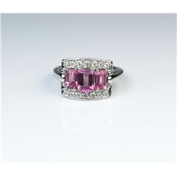 18CAI-25 PINK TOURMALINE RINGAmazing ring featuring three Pink Tourmalines  weighing approx. 3.00 ca