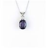 Image 1 : 18CAI-38 PURPLE SAPPHIRE & DIMAOND PENDANTElegant pendant featuring a natural Purple  Sapphire weigh