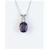 Image 2 : 18CAI-38 PURPLE SAPPHIRE & DIMAOND PENDANTElegant pendant featuring a natural Purple  Sapphire weigh