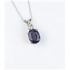 Image 3 : 18CAI-38 PURPLE SAPPHIRE & DIMAOND PENDANTElegant pendant featuring a natural Purple  Sapphire weigh