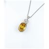 Image 1 : 18CAI-40 YELLOW SAPPHIRE & DIAMOND PENDANTElegant pendant featuring a Natural yellow  Sapphire weigh