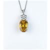 Image 2 : 18CAI-40 YELLOW SAPPHIRE & DIAMOND PENDANTElegant pendant featuring a Natural yellow  Sapphire weigh