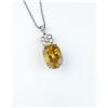 Image 3 : 18CAI-40 YELLOW SAPPHIRE & DIAMOND PENDANTElegant pendant featuring a Natural yellow  Sapphire weigh
