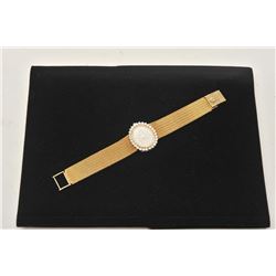 18BZ-7 LADIES WRISTWATCH18KT ladies wristwatch with topline diamonds  and Lucien Picard movement. Pu