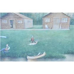 EVE-102 WATERCOLOR OF THEODORE ROOSEVELTAmerican watercolor of Theodore Roosevelt in  his hunting ca