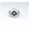Image 1 : 18CAI-44 SAPPHIRE & DIAMOND RINGStriking ring featuring a combination of Fine  princess cut Sapphire