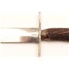 Image 3 : 18CA-13 SPEAR POINT BOWIESpear point bowie knife marked “Fenn” with  original scabbard and horn grip