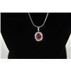 Image 2 : 18PRS-3 RUBY & DIAMOND PENDANTOne fine quality ruby diamond 18k white gold  pendant with oval ruby w