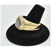 Image 2 : 18PRS-4 BLACK DIAMOND RINGOne mans ring in 14k yellow gold set with   5.7ct black diamond and 2 acce