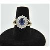 Image 1 : 18PRS-10 SAPPHIRE & DIAMOND RINGOne 14k white gold ladies ring set with an  oval sapphire weighing a