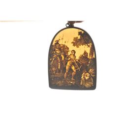 EVE-83 INSIDE REVERSE PAINTED FLASKMagnificent inside reverse painted flask on  shell with silver mo