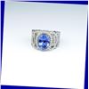 Image 1 : 18CAI-17 TANZANITE & DIAMOND RINGGorgeous contemporary ring featuring a Fine  Tanzanite weighing 3.2