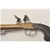 Image 2 : 18ASS-11 BLUNDERBUSS ELIPTICAL FLIP BAYOScarce elliptical brass barrel flintlock  pistol with spring