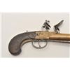 Image 5 : 18ASS-11 BLUNDERBUSS ELIPTICAL FLIP BAYOScarce elliptical brass barrel flintlock  pistol with spring