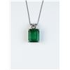 Image 1 : 18CAI-28 EMERALD & DIAMOND PENDANTElegant pendant featuring a 7.44 carat green  Emerald and round Di