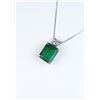 Image 3 : 18CAI-28 EMERALD & DIAMOND PENDANTElegant pendant featuring a 7.44 carat green  Emerald and round Di