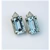 Image 1 : 18CAI-29 AQUAMARINE & DIAMOND EARRINGSExquisite earrings featuring two matching  Aquamarines weighin