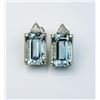 Image 2 : 18CAI-29 AQUAMARINE & DIAMOND EARRINGSExquisite earrings featuring two matching  Aquamarines weighin