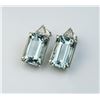 Image 3 : 18CAI-29 AQUAMARINE & DIAMOND EARRINGSExquisite earrings featuring two matching  Aquamarines weighin