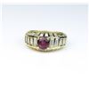 Image 1 : 18CAI-36 RUBY RINGStriking ring featuring a Fine Red Ruby  actual weight 0.96 carats set with 28  ba
