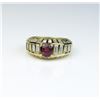 Image 2 : 18CAI-36 RUBY RINGStriking ring featuring a Fine Red Ruby  actual weight 0.96 carats set with 28  ba